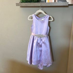 Little girl interview, fun fashion, purple wear, pageants, formal event.